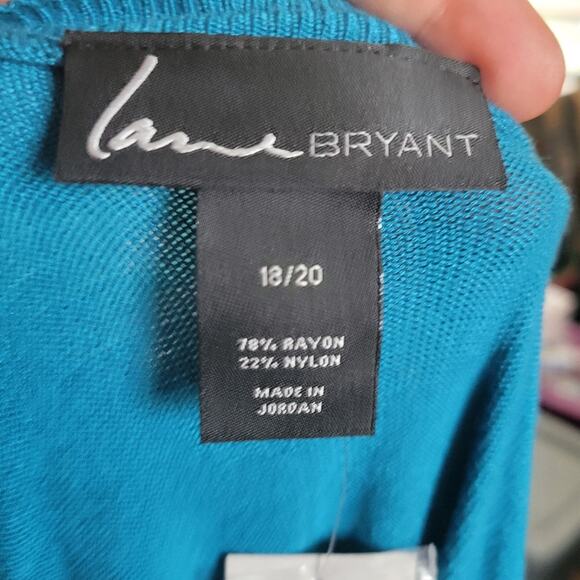 Size 18 / 20 Lane Bryant New teal blue v-neck sweater - Picture 4 of 4